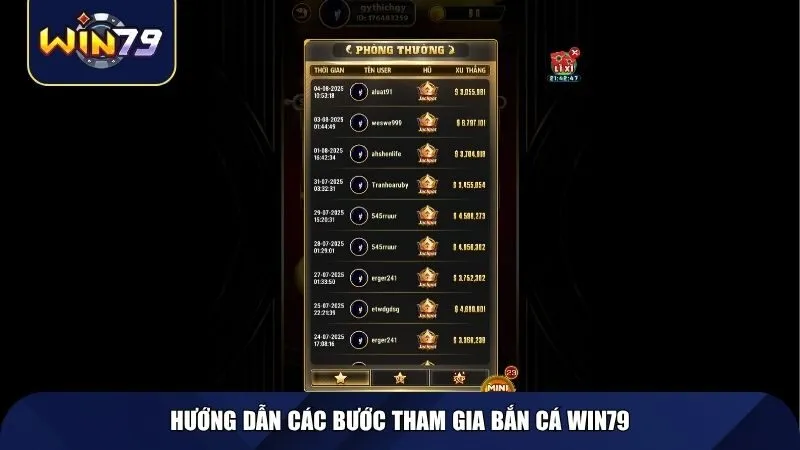 Hướng dẫn các bước tham gia bắn cá Win79