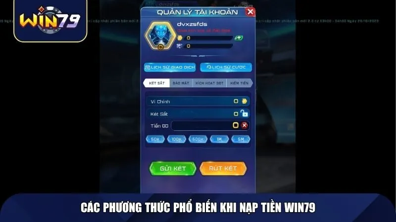 Các hình thức rút tiền WIN79 phổ biến hiện nay